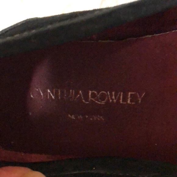 CYNTHIA ROWLEY BLACK SUEDE LOAFERS - Picture 2 of 5